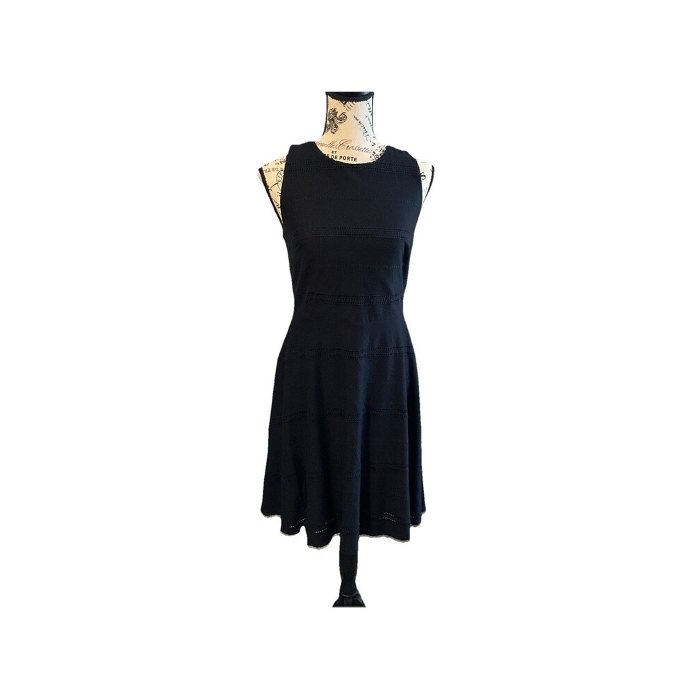Loft Blue Eyelet Dress Size Medium New Sleeveless Shift Aline Coastal